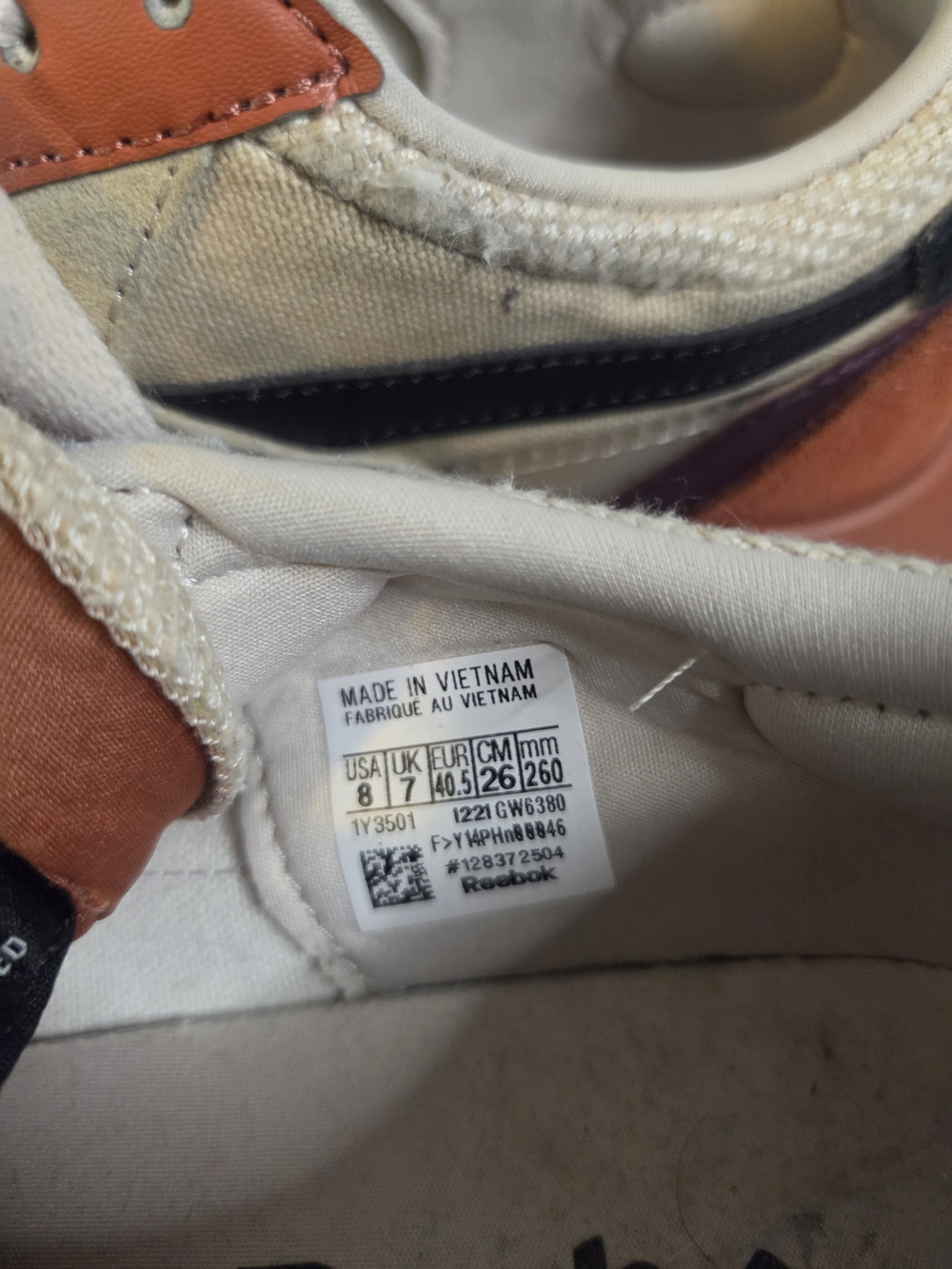 Reebok Men's Beige & Rust Beige-Black Retro Sneakers - Picture 3 of 6
